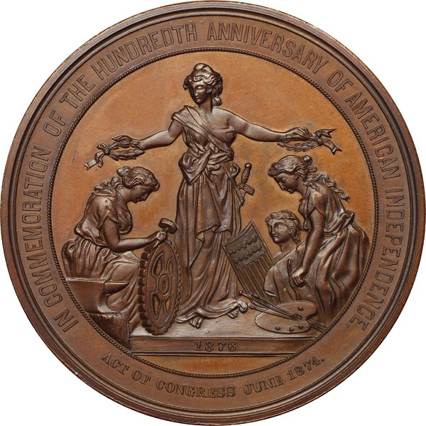 USA 1876 Centennial of Independence Bronze Medal obverse